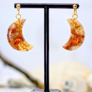 Fall Amber Moon Earrings